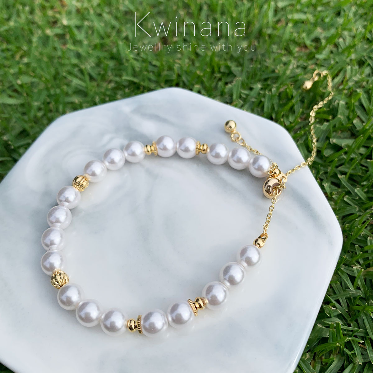 14k 包金棉棉珠手鏈